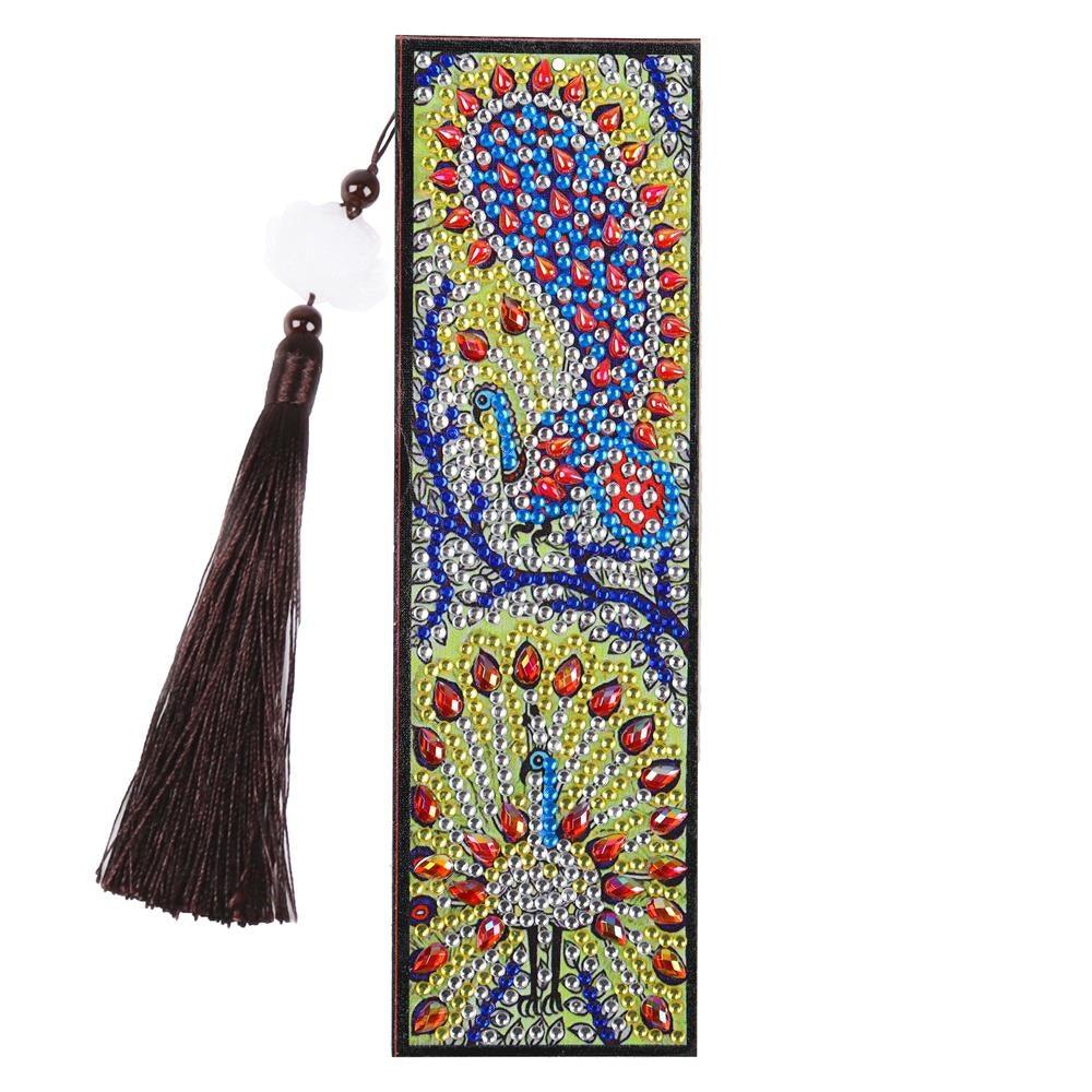 DIY Diamond Painting Bookmark | Peacock - Hibah-Diamond painting art studio