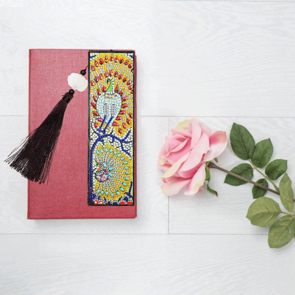 DIY Diamond Painting Bookmark | Peacock - Hibah-Diamond painting art studio