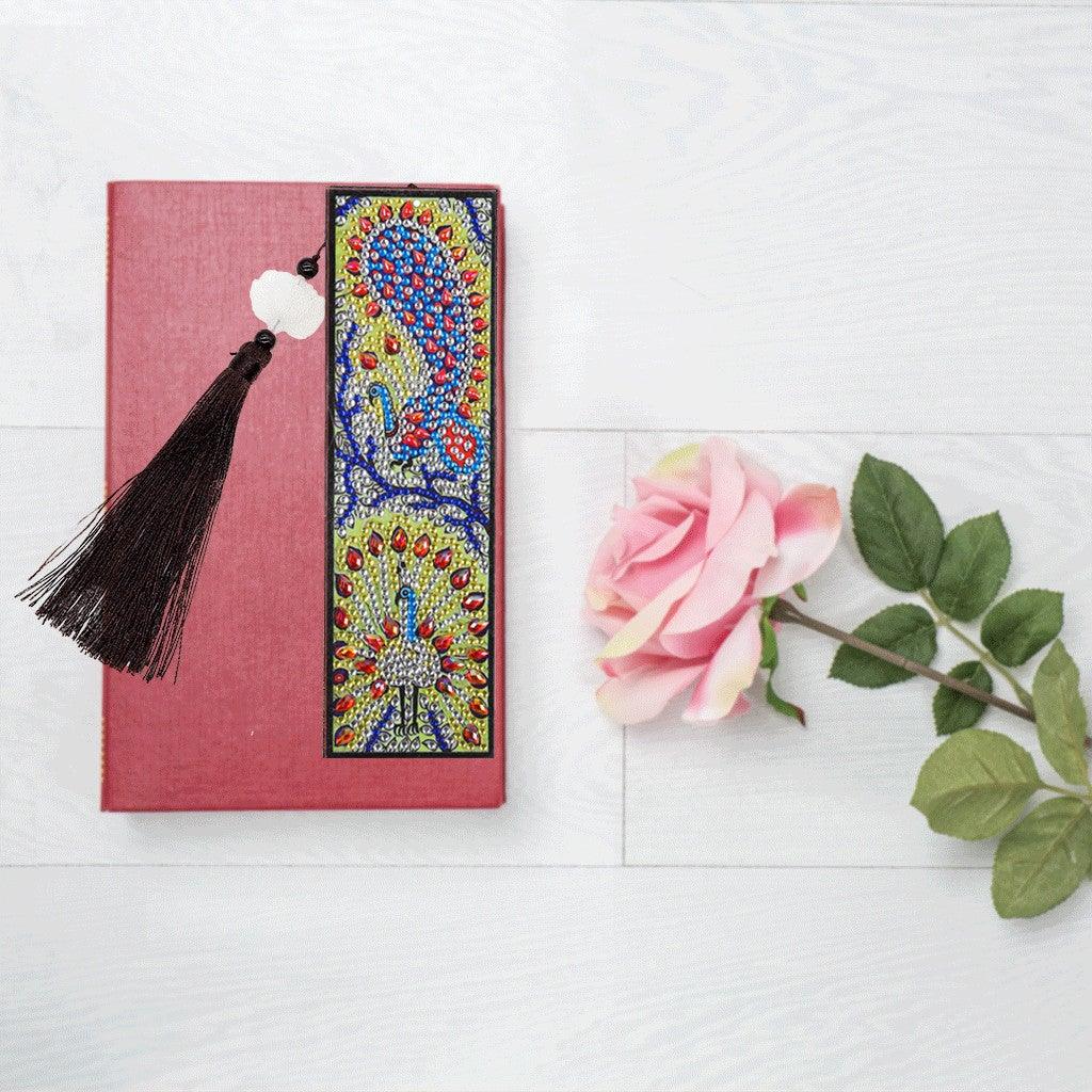 DIY Diamond Painting Bookmark | Peacock - Hibah-Diamond painting art studio