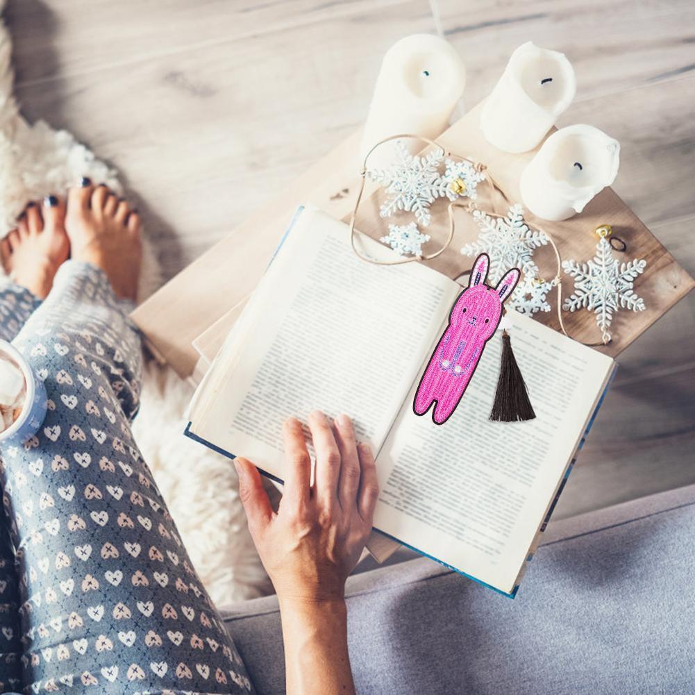 DIY Diamond Painting Bookmark | Pink Rabbit - Hibah-Diamond painting art studio