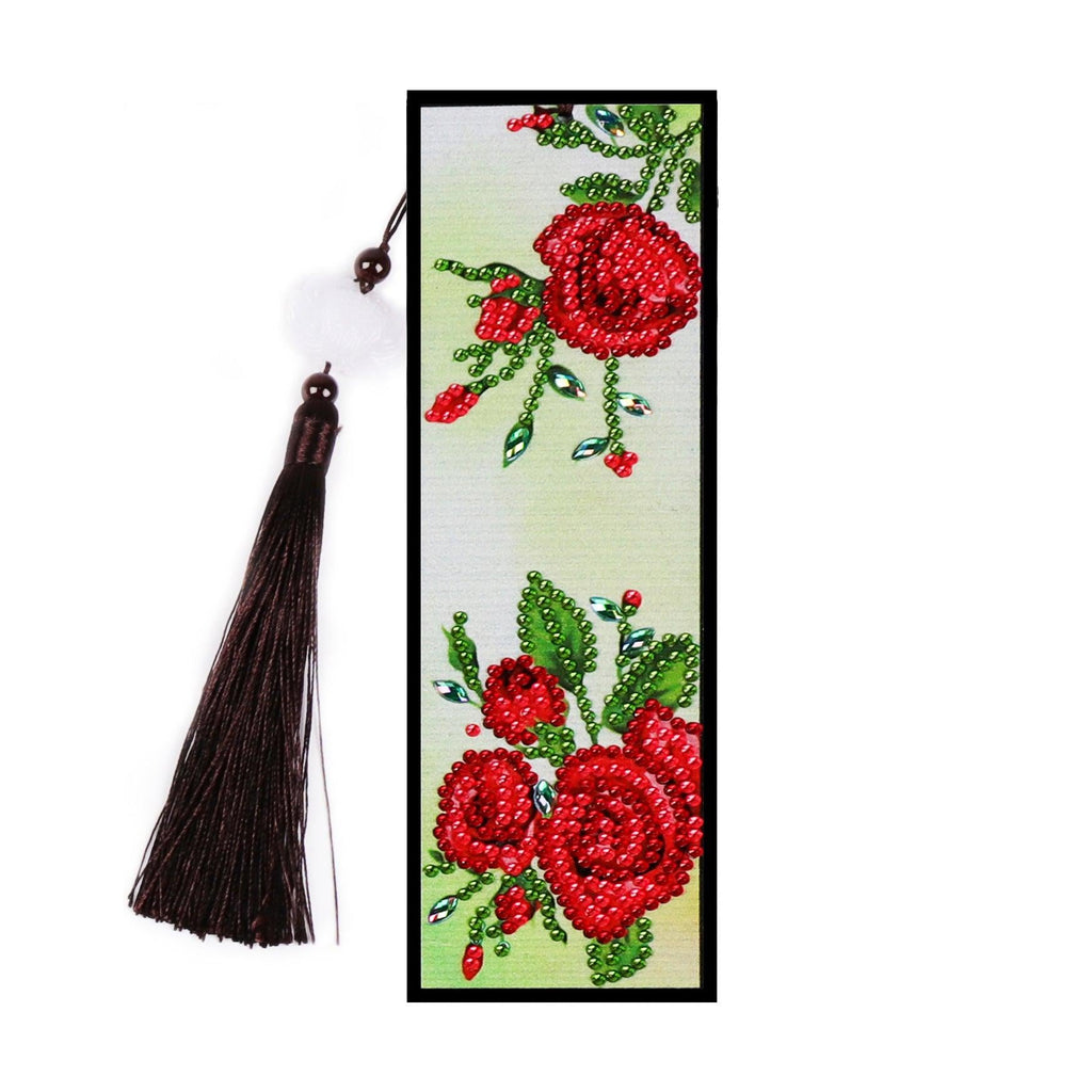 DIY Diamond Painting Bookmark | Red flower - Hibah-Diamond painting art studio