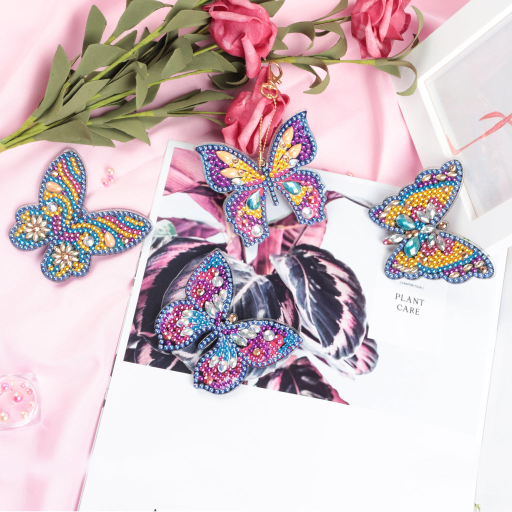 DIY Diamond Painting Keychain | Butterfly - Hibah-Diamond painting art studio