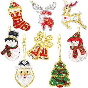 DIY Diamond Painting Keychain |Christmas series keychain - Hibah-Diamond painting art studio