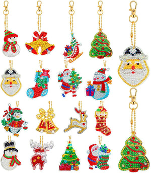 DIY Diamond Painting Keychain |Christmas series keychain - Hibah-Diamond painting art studio