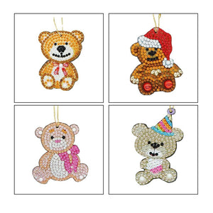 DIY Diamond Painting keychain - Cute bears - Hibah-Diamond painting art studio