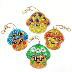 DIY Diamond Painting Keychain |Cute mushroom keychain - Hibah-Diamond painting art studio