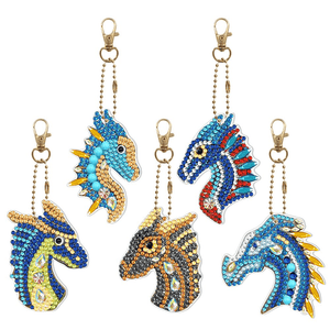 DIY Diamond Painting Keychain - dragon