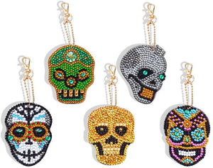 DIY Diamond Painting Keychain - Halloween Skull keychain