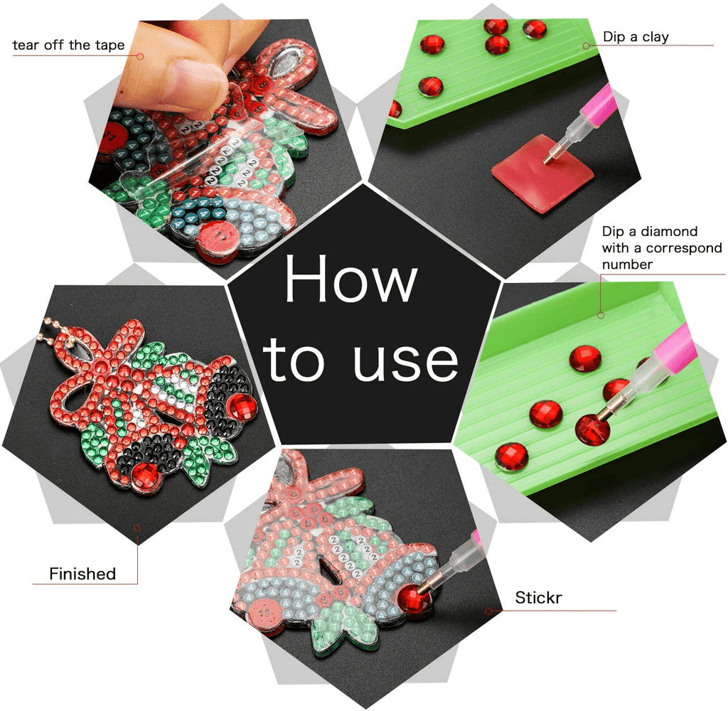 DIY Diamond Painting Keychain - Lovely animals - Hibah-Diamond painting art studio