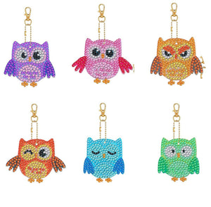 DIY Diamond Painting Keychain - Owls - Hibah-Diamond painting art studio