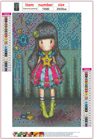 Full Diamond Painting kit - Gorjuss girl - Moon Buttons