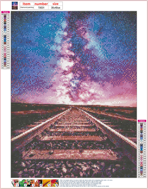 Full Diamond Painting kit - Train track