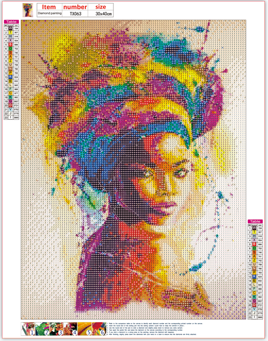 Full Diamond Painting kit - Watercolor lady