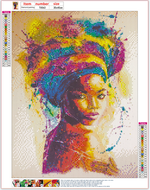Full Diamond Painting kit - Watercolor lady