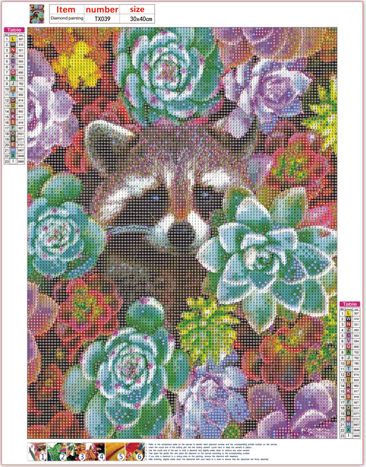Full Diamond Painting kit - Raccoon