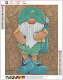 Full Diamond Painting kit - Christmas gnome in golf outfit