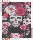 Full Diamond Painting kit - Skull and flowers