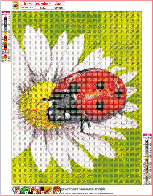 Full Diamond Painting kit - Firefly on flower