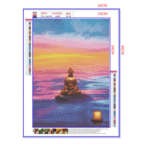 Full Diamond Painting kit - Buddha on a rock in the sea