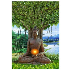 Full Diamond Painting kit - Buddha under the big tree