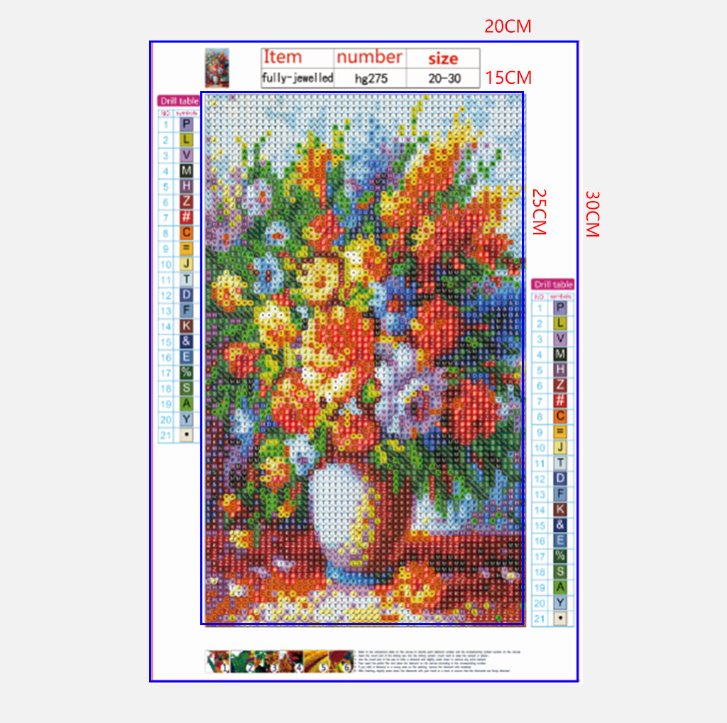 Full Diamond Painting kit - Flowers on vase