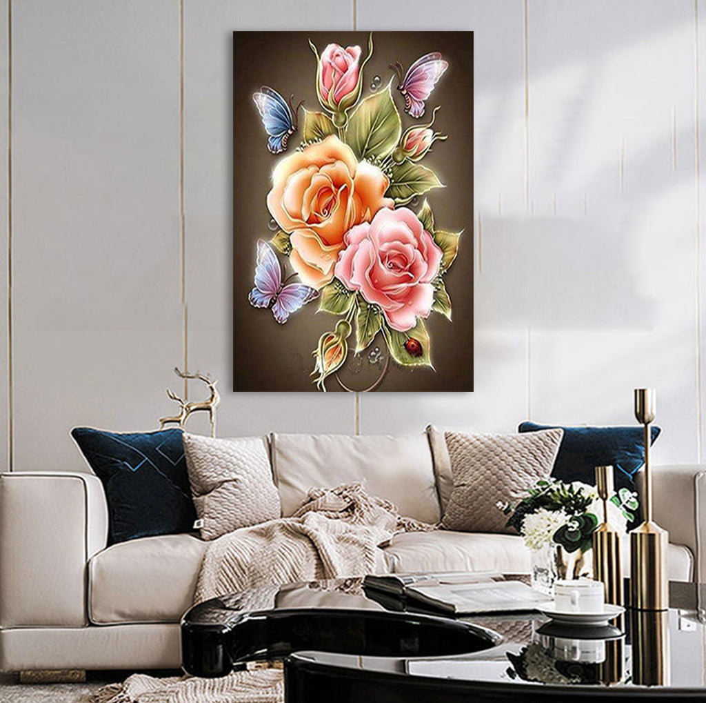 Full Diamond Painting kit - Glowing peony