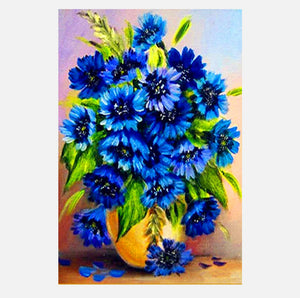 Full Diamond Painting kit - Blue flower