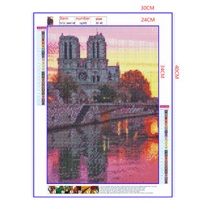 Full Diamond Painting kit - Scenery of Cath¨¦drale Notre Dame de Paris