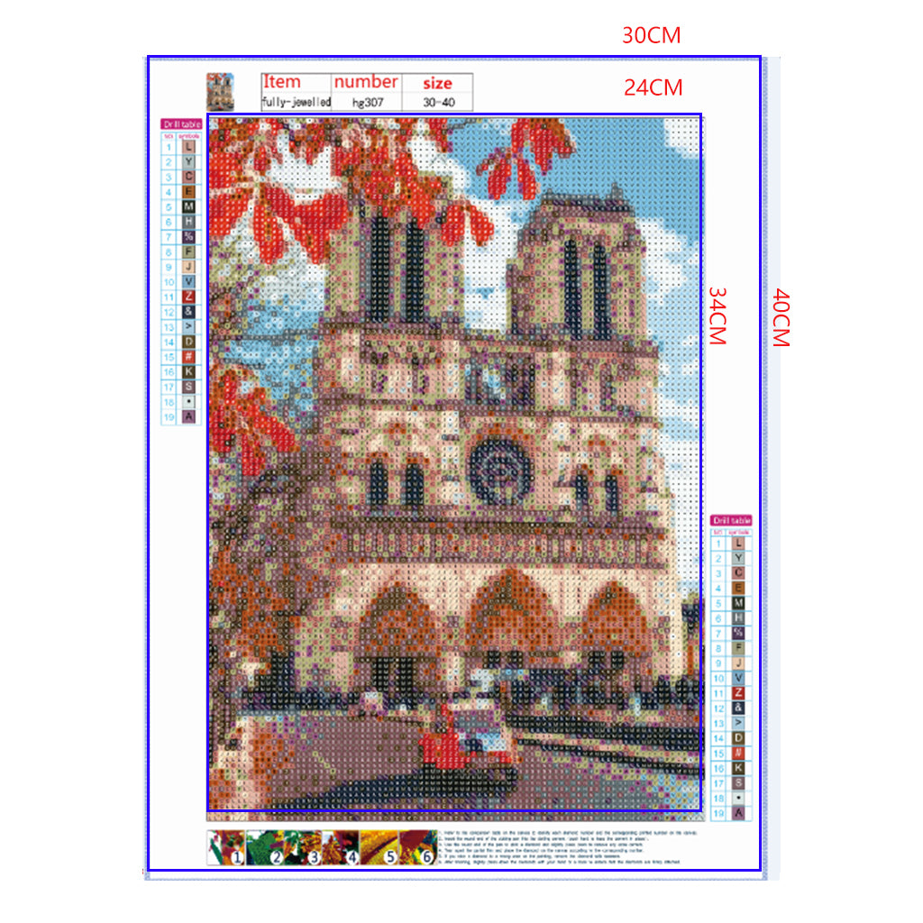 Full Diamond Painting kit - Beautiful scenery of Cath¨¦drale Notre Dame de Paris