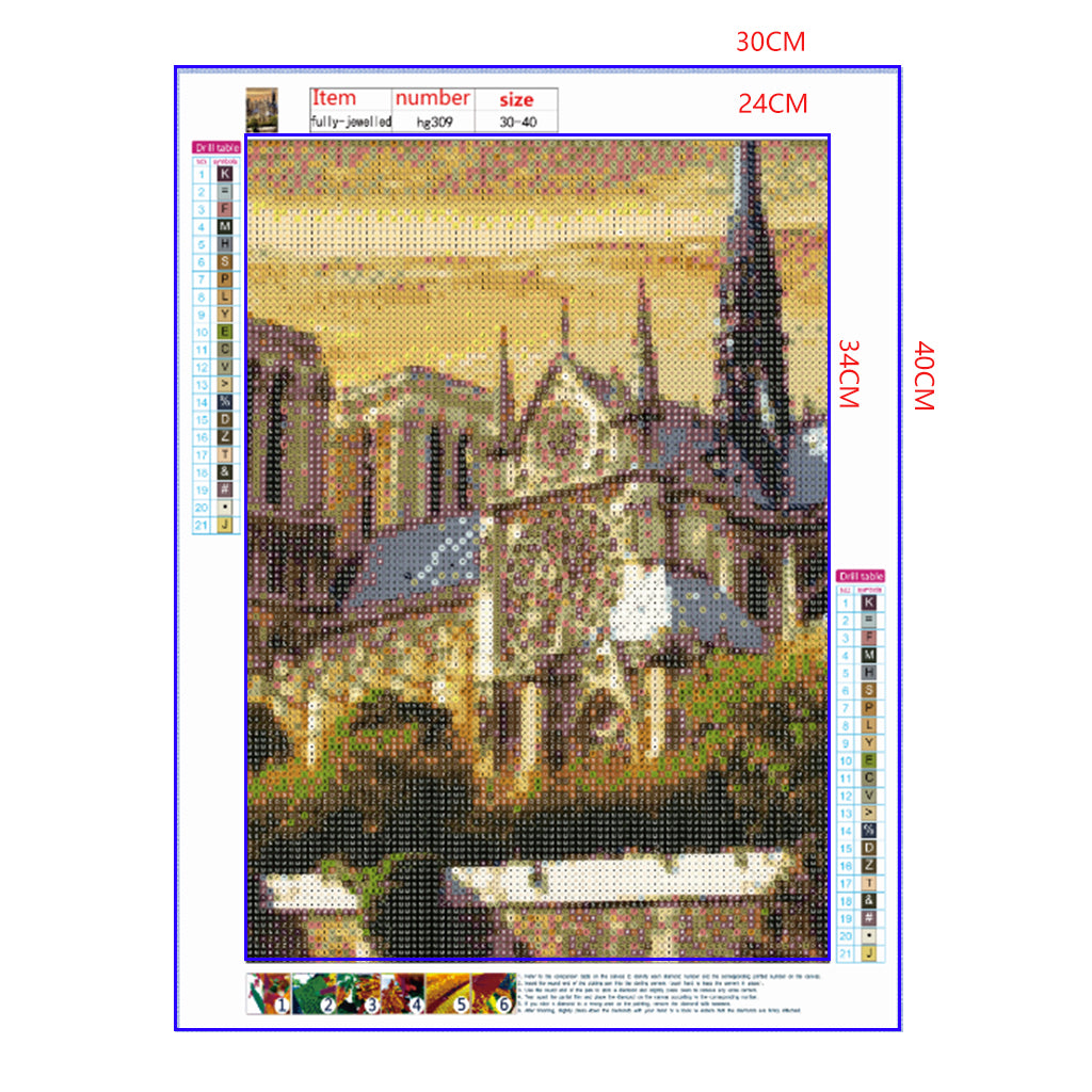 Full Diamond Painting kit - Beautiful scenery of Cath¨¦drale Notre Dame de Paris