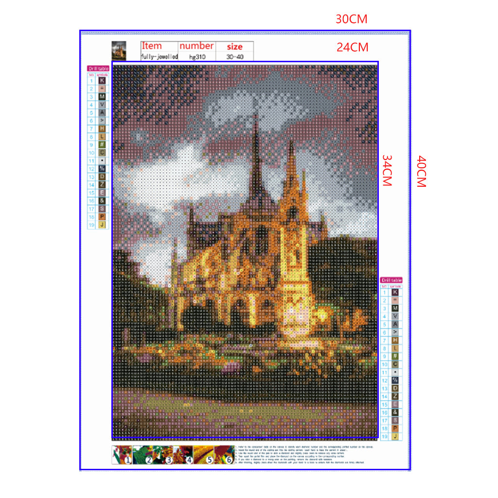 Full Diamond Painting kit - Beautiful scenery of Cath¨¦drale Notre Dame de Paris