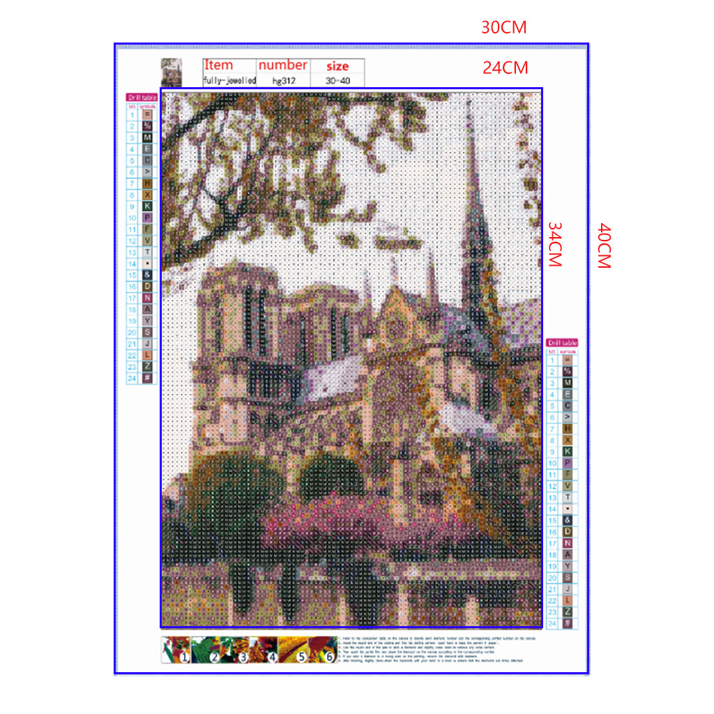 Full Diamond Painting kit - Beautiful scenery of Cath¨¦drale Notre Dame de Paris