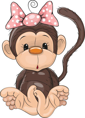 Full Diamond Painting kit - Cute monkey with a bow-knot