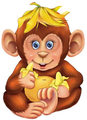 Full Diamond Painting kit - Monkey eating banana