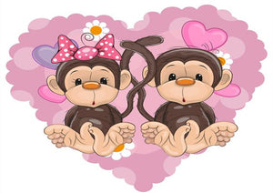 Full Diamond Painting kit - Cute little monkeys