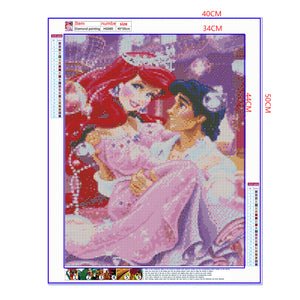 Full Diamond Painting kit - Ariel and her prince (16x20inch)