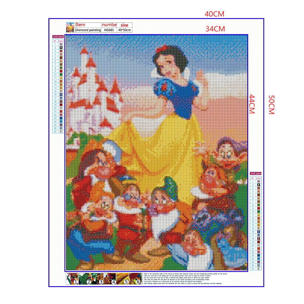 Full Diamond Painting kit - Snow White and the 7 Dwarfs (16x20inch)