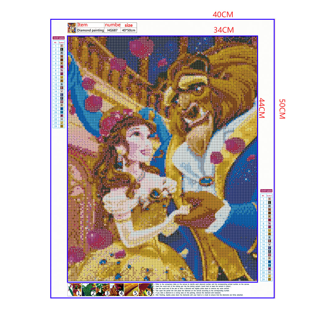 Full Diamond Painting kit - Beauty and the Beast (16x20inch)