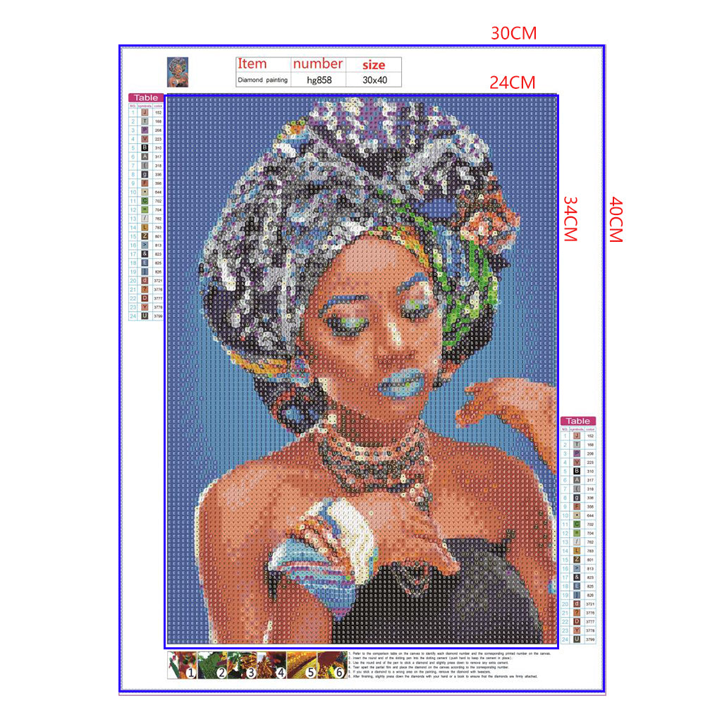 Full Diamond Painting kit - African woman