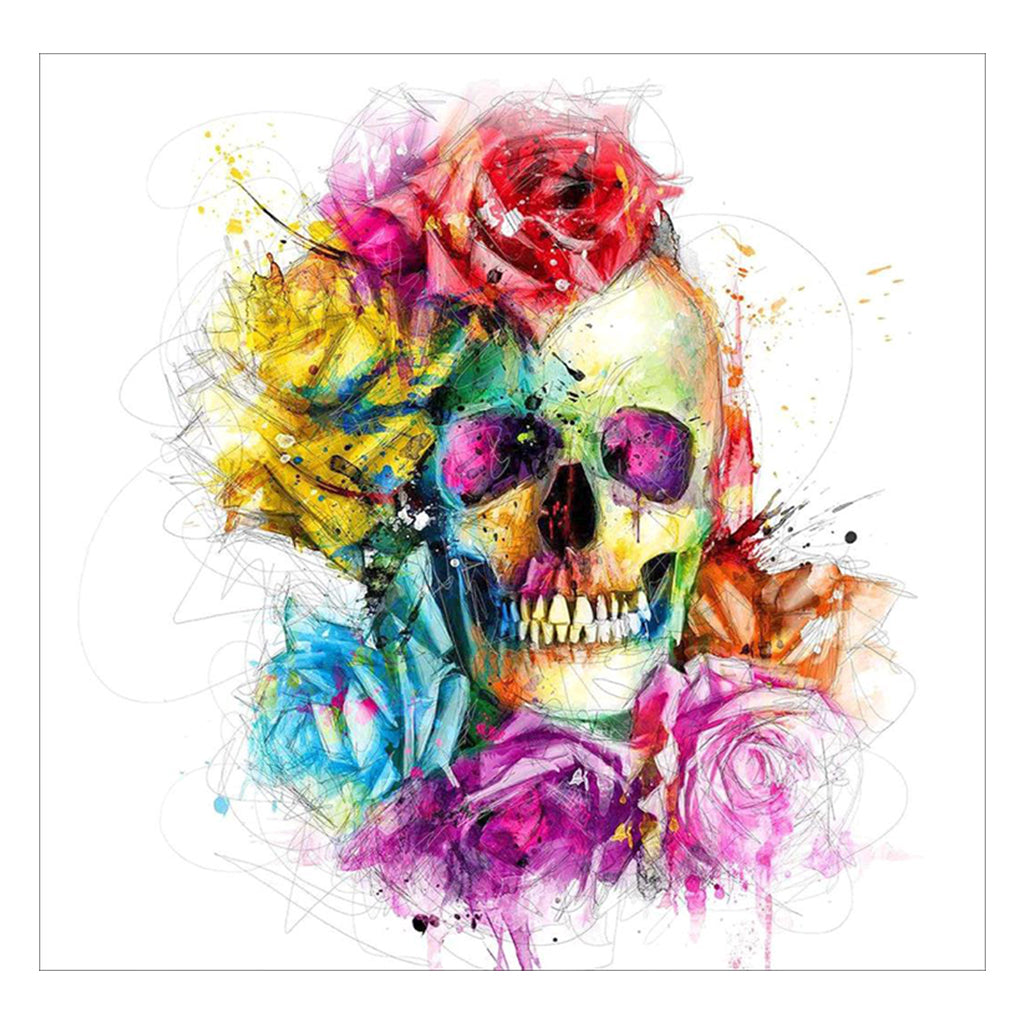 Full Diamond Painting kit - Flower and skull