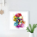 Full Diamond Painting kit - Flower and skull