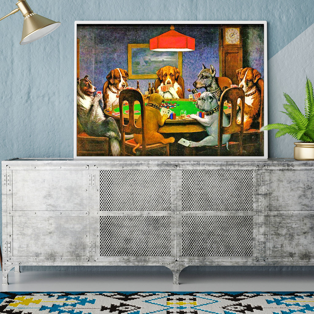 Full Diamond Painting kit - Dogs play cards together