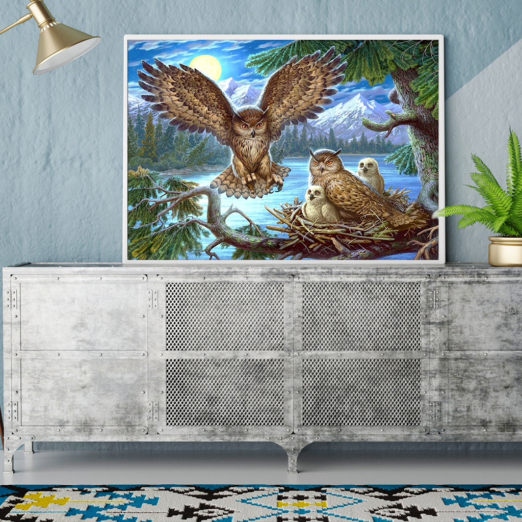 Full Diamond Painting kit - Four owls