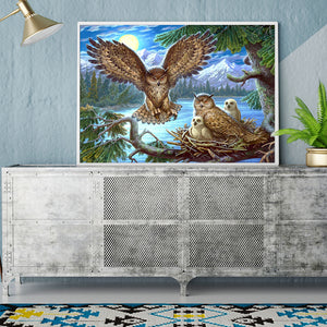Full Diamond Painting kit - Four owls