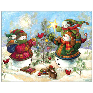 Full Diamond Painting kit - Christmas snowmen together for Christmas