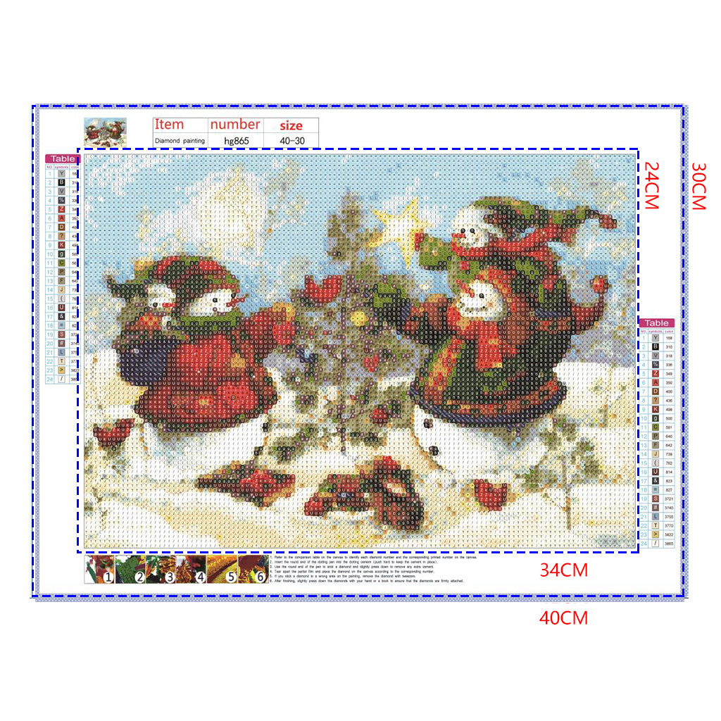 Full Diamond Painting kit - Christmas snowmen together for Christmas