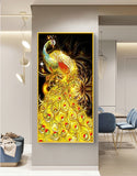 Full Diamond Painting kit - Golden peacock