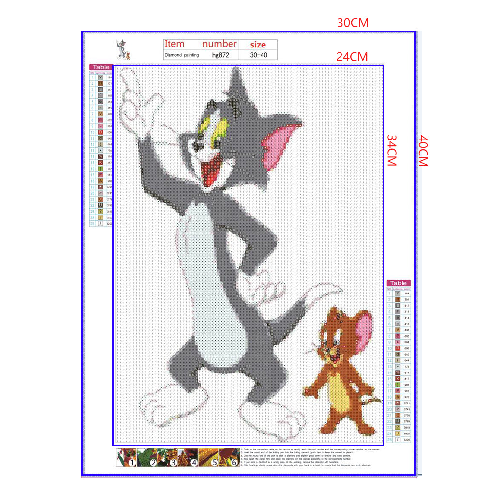 Full Diamond Painting kit - Cat and mouse