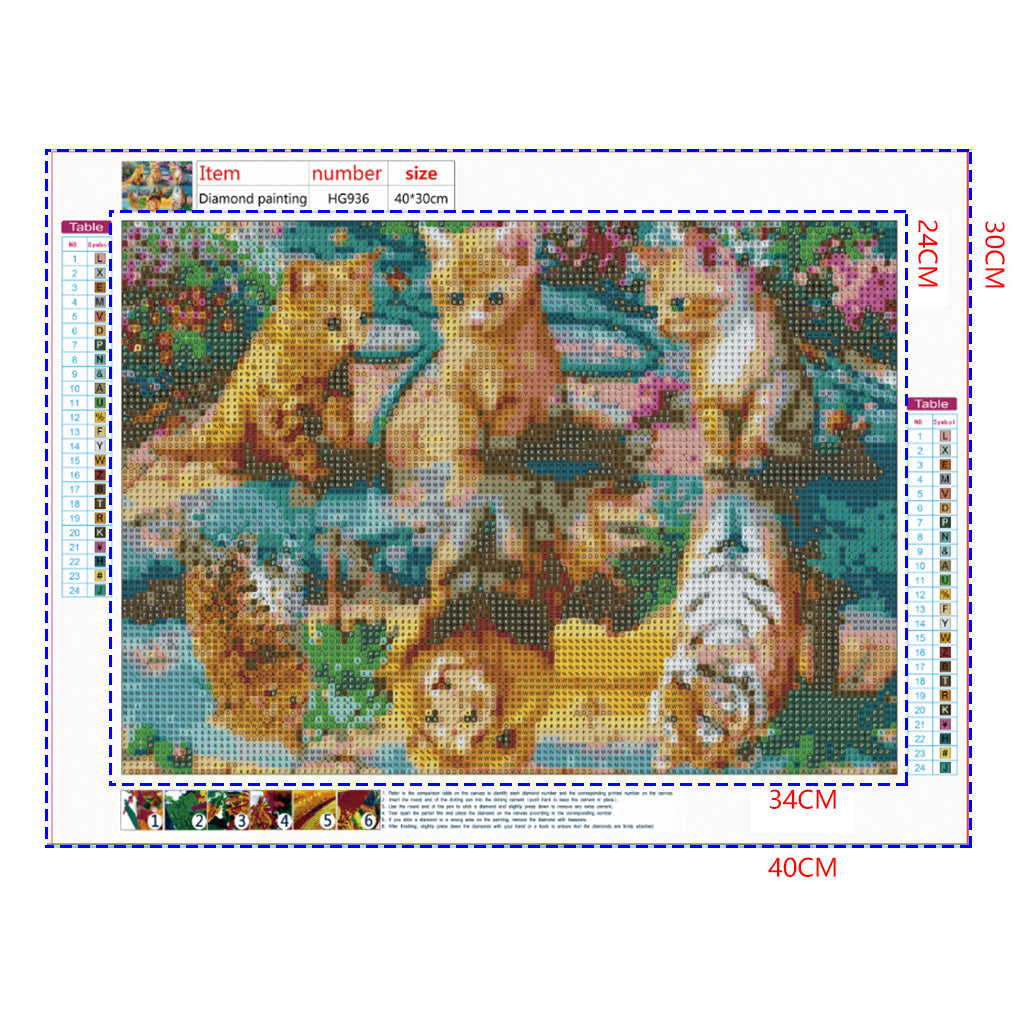 Full Diamond Painting kit - Little cat and big cat