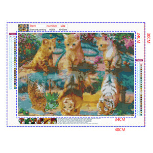 Full Diamond Painting kit - Little cat and big cat